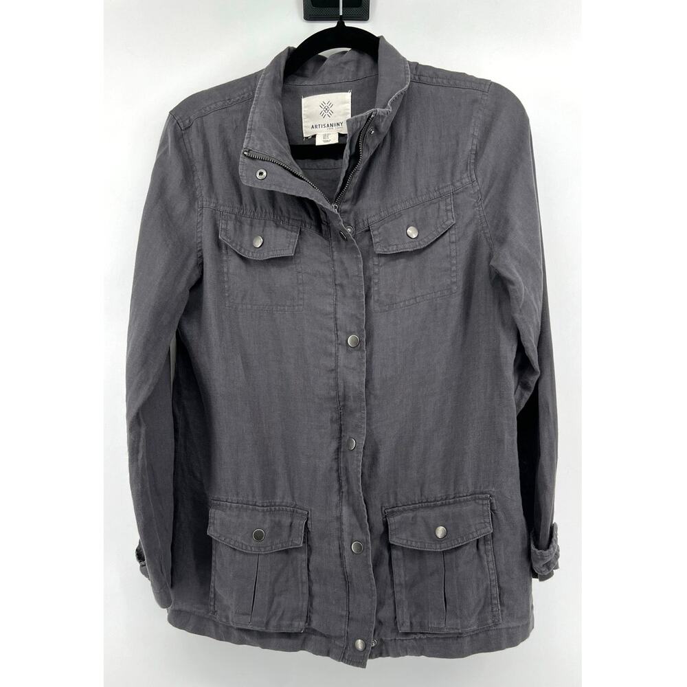 Artisan NY Linen Shirt Jacket Women's Size S Shacket Lightweight Lagenlook